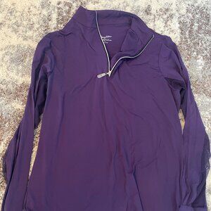 The Tailored Sportsman Long Sleeve Ice Fil Zip Shirt XL EUC Purple Grape Concord